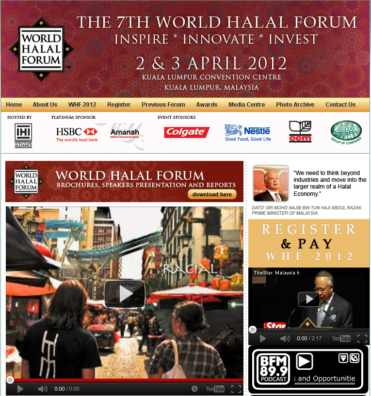 World Halal Forum en Malasia el 2&3 Avril 2012