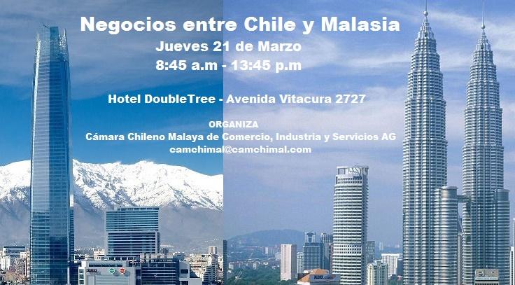 La Cámara Chileno Malaya de Comercio, Industria y Servicios AG los invita a su evento.