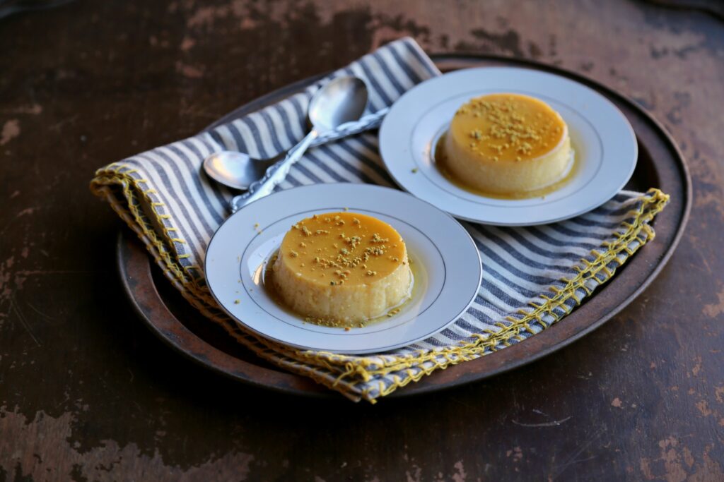 Flan de queso y toffee