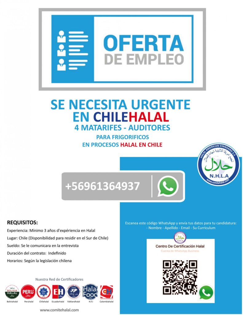 SE BUSCAN 4 MATARIFES HALAL EN CHILE