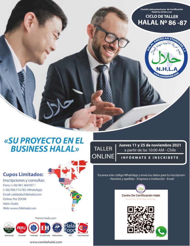 EL COMITÉ HALAL Y CHILEHALAL LOS INVITAN AL CICLO DE TALLER HALAL N°86-87
