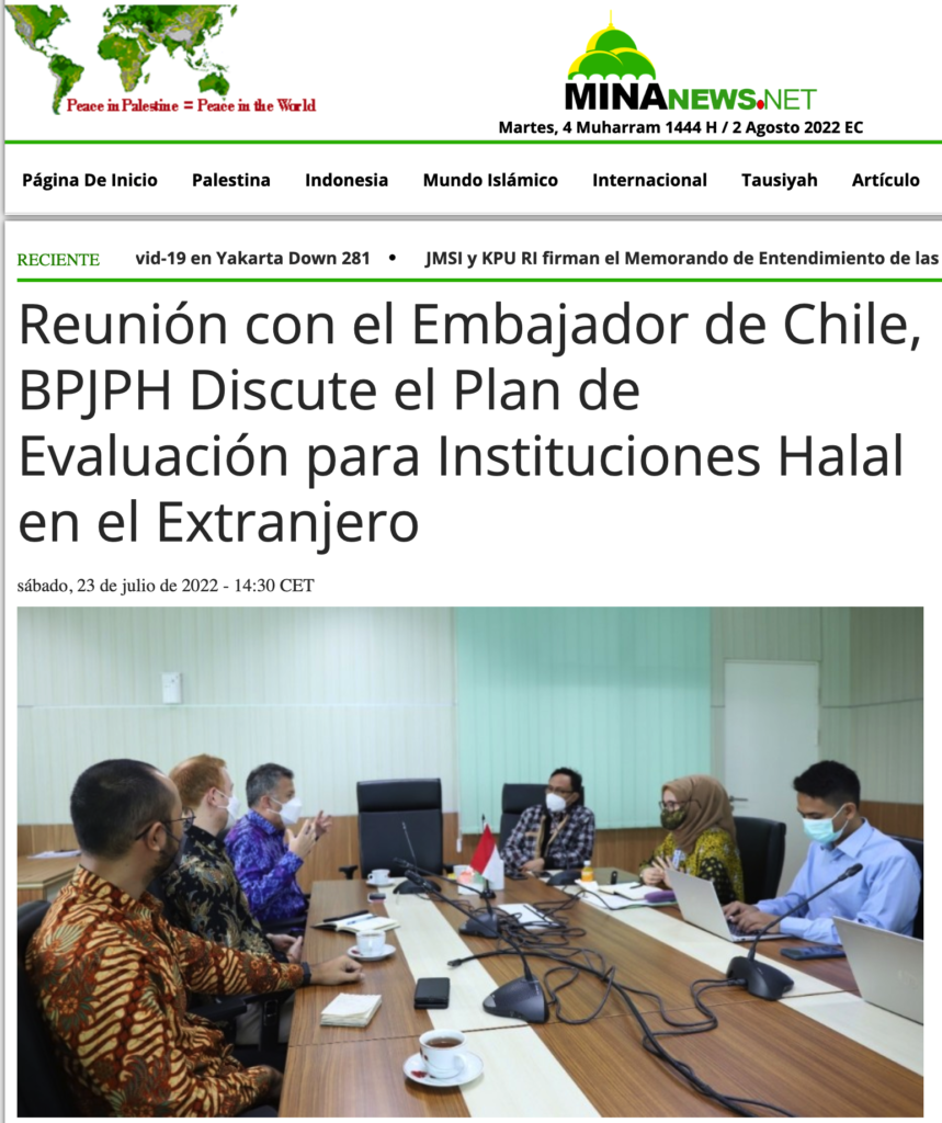 Reunión con el Embajador de Chile, BPJPH Discute el Plan de Evaluación para Instituciones Halal en el Extranjero