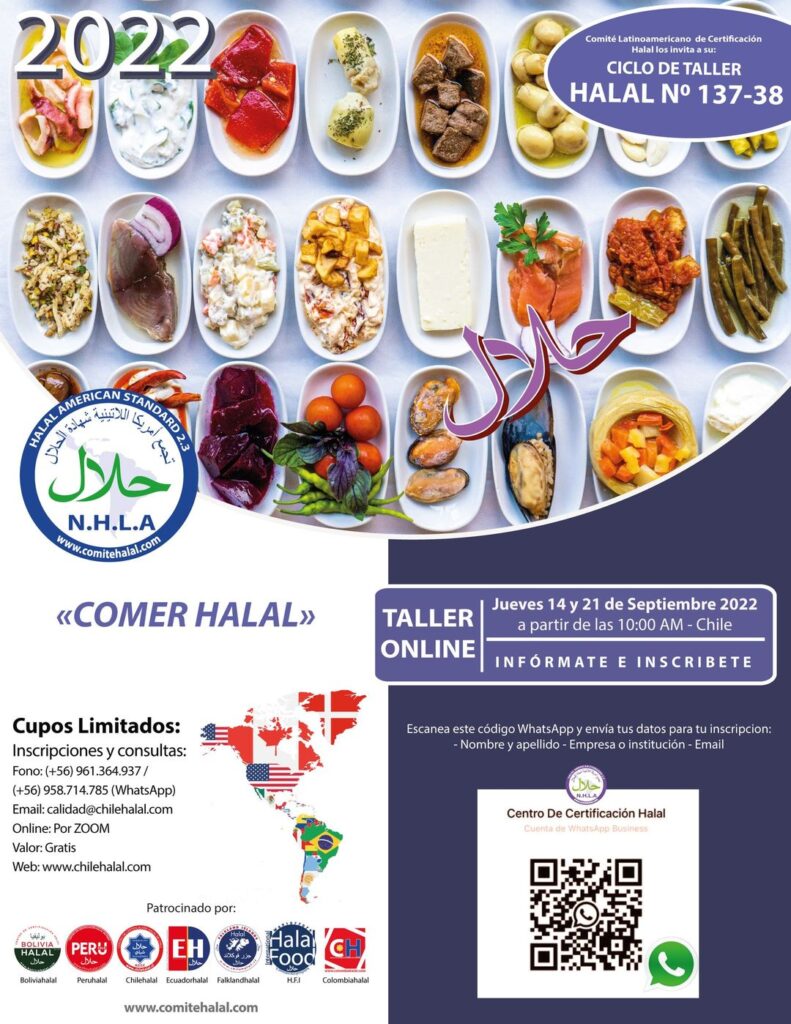 CHILEHALAL Y EL COMITÉ HALAL INVITAN A SU CICLO DE TALLER HALAL N°137-38