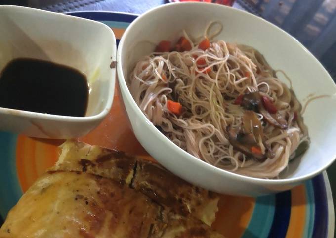Salmón con salteado de verduras tipo Chapsui